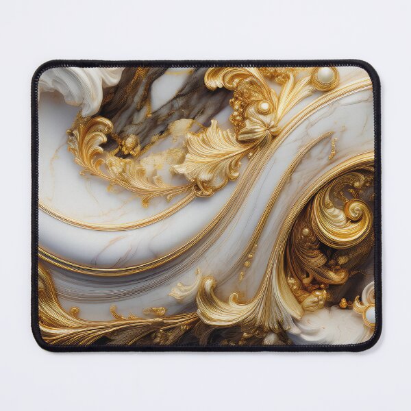Item preview, Rococo Gilded Flow: Emerald Marble and Gold Flourishes designed and sold by Ladyfyre.