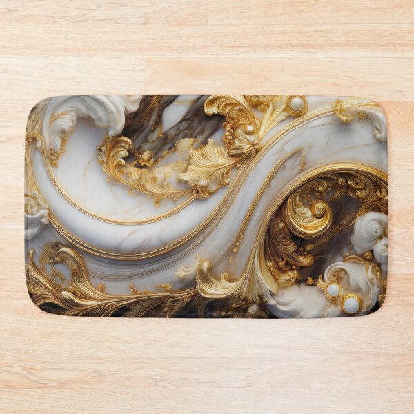 Item preview, Rococo Gilded Flow: Emerald Marble and Gold Flourishes designed and sold by Ladyfyre.