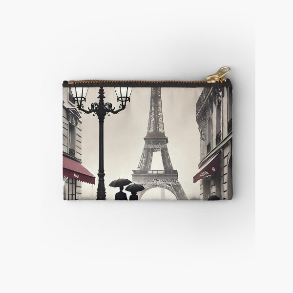 Item preview, Romantic Paris Stroll – Eiffel Tower and Parisian Charm in Black & White designed and sold by daila70.