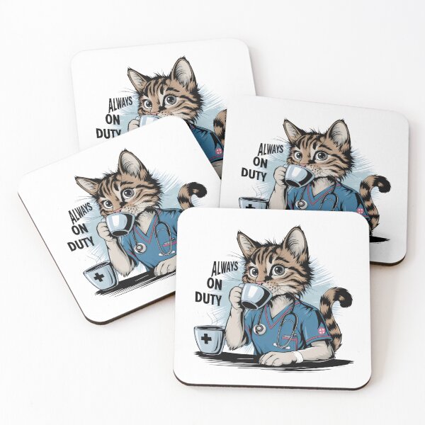 Item preview, Always On Duty – Funny Nurse Cat Design. Healthcare worker. designed and sold by Pastel-Pulse.