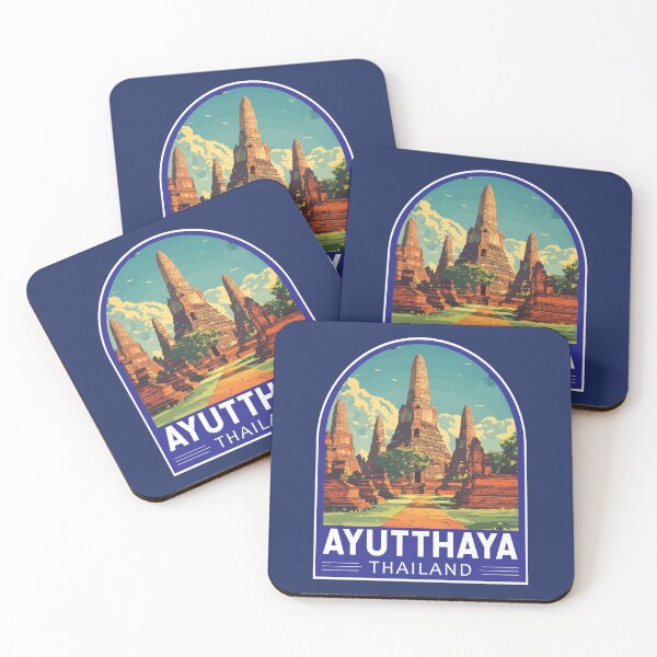 Item preview, Ayutthaya Thailand Travel Art Emblem designed and sold by KrisSidDesigns.