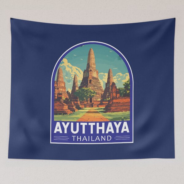 Item preview, Ayutthaya Thailand Travel Art Emblem designed and sold by KrisSidDesigns.