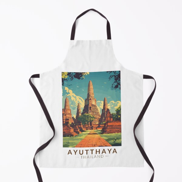 Item preview, Ayutthaya Thailand Illustration Travel Art Vintage designed and sold by KrisSidDesigns.