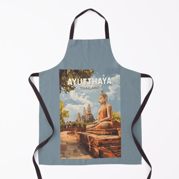 Item preview, Ayutthaya Thailand Travel Art Vintage designed and sold by KrisSidDesigns.