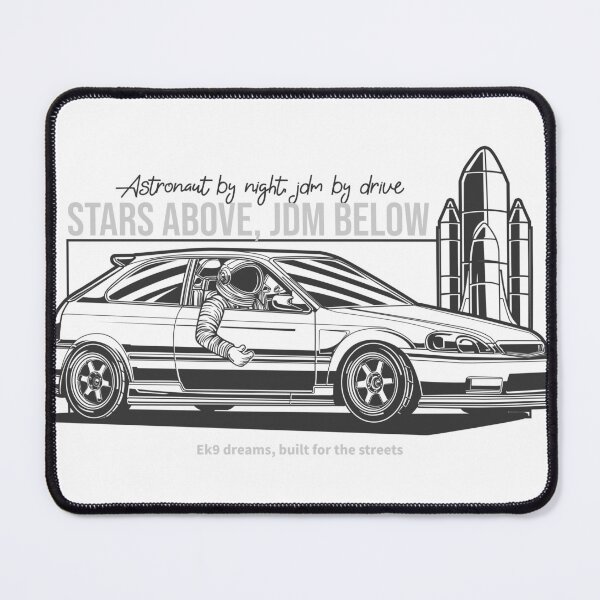 Item preview, Civic EK9 Honda With Astronout And Spacecraft designed and sold by TrilogyMerch.