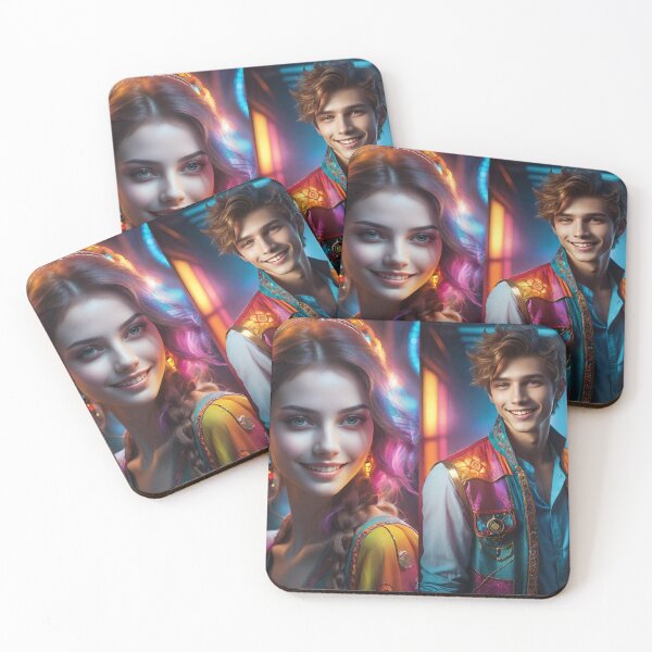 Item preview, Two Individuals are Shown Wearing Vibrant and Colorful Clothing designed and sold by masabo.
