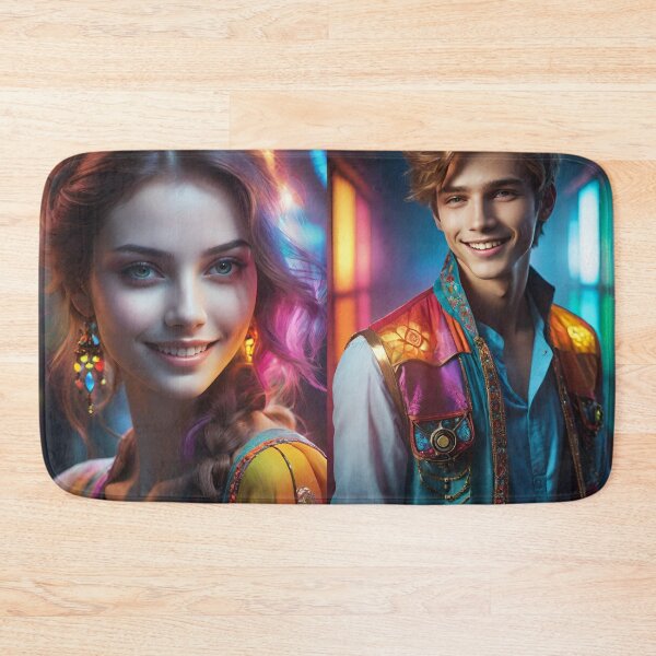 Item preview, Two Individuals are Shown Wearing Vibrant and Colorful Clothing designed and sold by masabo.