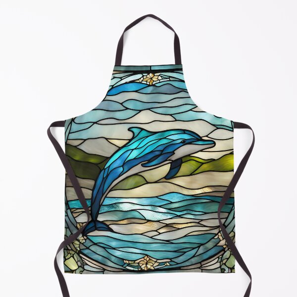 Item preview, Stained Glass Happy Dolphin designed and sold by CalmnessbyChoice.