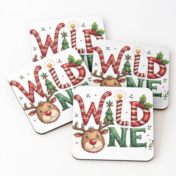 Item preview, Christmas design with a reindeer and the inscription wild one designed and sold by naatala.