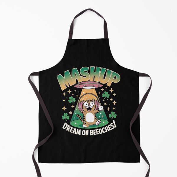 Artikelvorschau, Mashup Dream On Beooches – Lustiges Katzen- und UFO-Design mit Kleeblatt entworfen und verkauft von love3617.