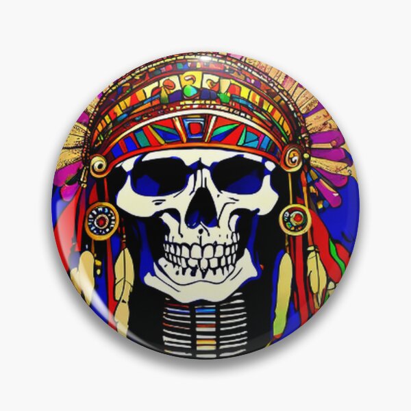 Artikelvorschau, Totenkopfkunst des Indianerhäuptlings entworfen und verkauft von TheDarkWardrobe.