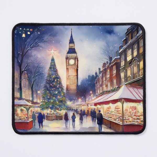 Artikelvorschau, Weihnachten in London Aquarell entworfen und verkauft von Magnolia Valley Art.
