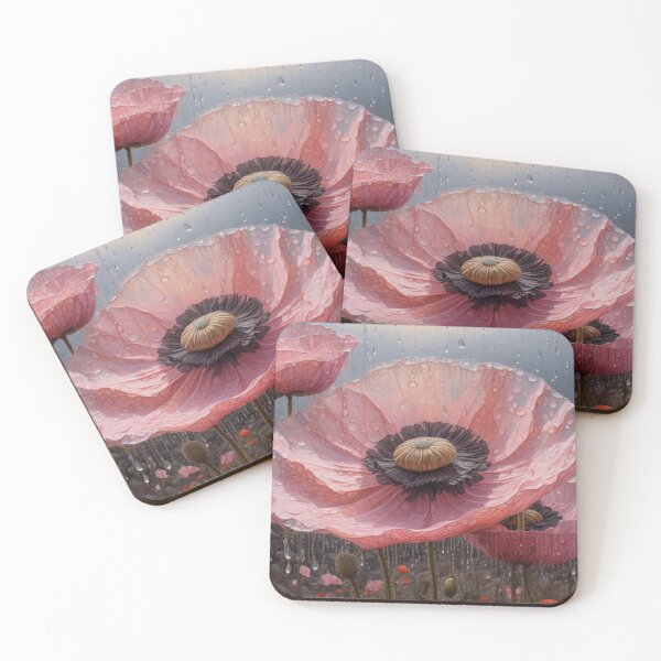 Item preview, Wet Pink Poppies designed and sold by M-Y-A-R-T-.