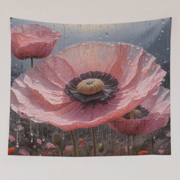 Item preview, Wet Pink Poppies designed and sold by M-Y-A-R-T-.
