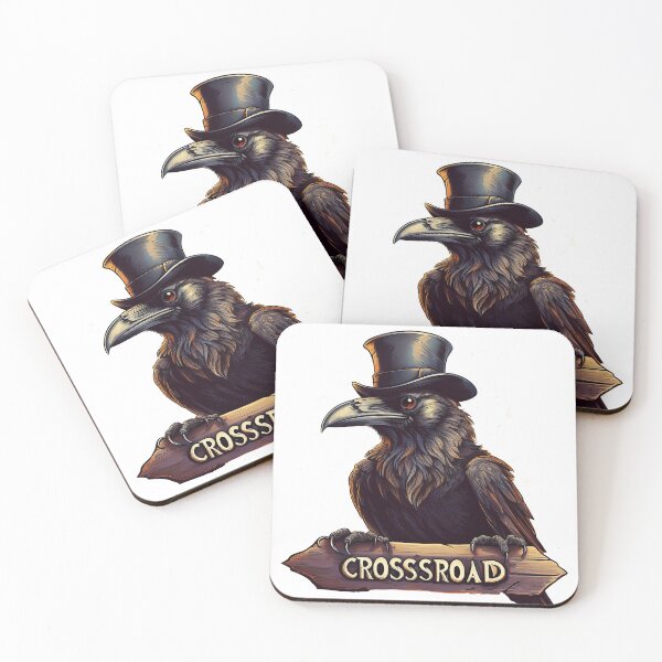 Item preview, Image of a Crow sitting on a Crossroads Sign designed and sold by Emilyron.