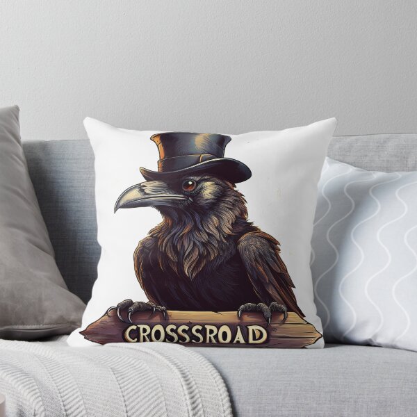 Item preview, Image of a Crow sitting on a Crossroads Sign designed and sold by Emilyron.