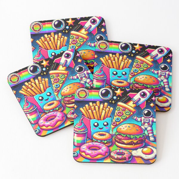Item preview, Retro Pixel Art Space Food Adventure - Kawaii Junk Food in Space designed and sold by ANIARTONLINE.