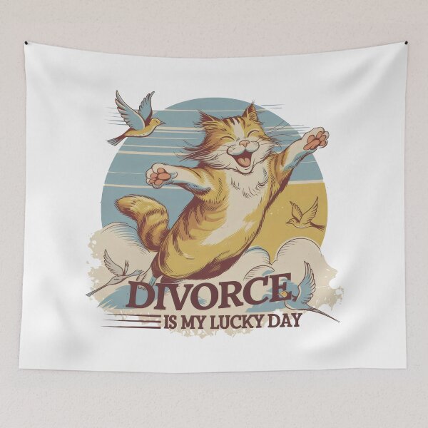 Item preview, Funny Divorce Celebration Cat – Lucky Day Freedom Design designed and sold by Pastel-Pulse.
