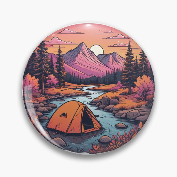 Item preview, Serene Floral Mountain Morning - Line Art Nature Design for Outdoor Lovers designed and sold by asbno19.