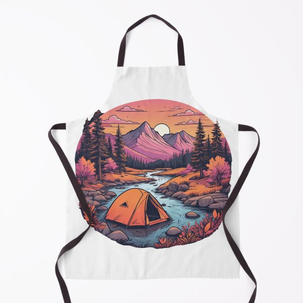 Item preview, Serene Floral Mountain Morning - Line Art Nature Design for Outdoor Lovers designed and sold by asbno19.