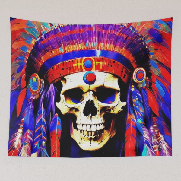Item preview, Native Indian Chief Skull Art designed and sold by TheDarkWardrobe.