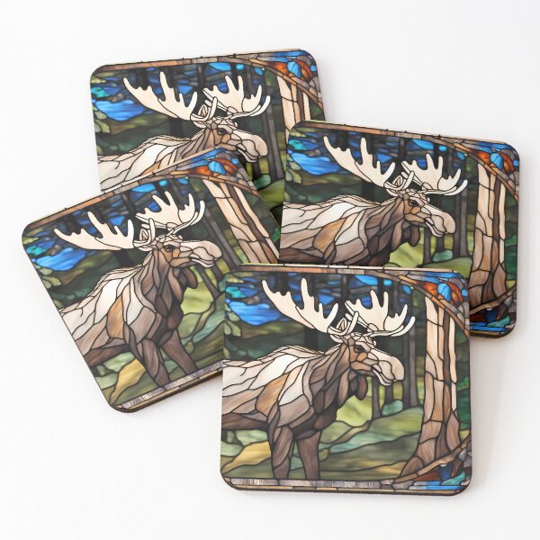 Item preview, Great Moose in Stained Glass designed and sold by CalmnessbyChoice.