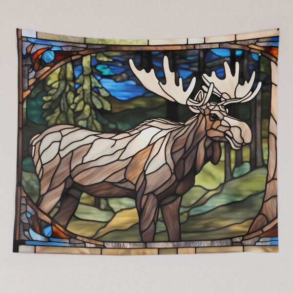 Item preview, Great Moose in Stained Glass designed and sold by CalmnessbyChoice.