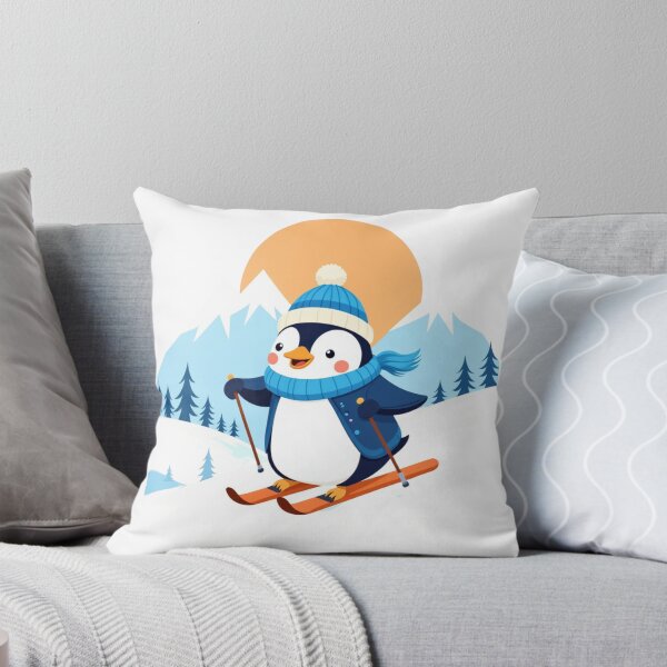 Item preview, Happy Skiing Penguin - Winter Fun designed and sold by NaurinDin.