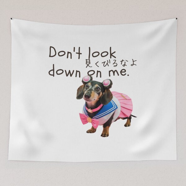 Item preview, Miniature Dachshund Hero in Sailor Uniform with "見くびるなよ" designed and sold by AyaJP.
