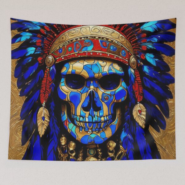 Item preview, Native Indian Chief Skull Art designed and sold by TheDarkWardrobe.