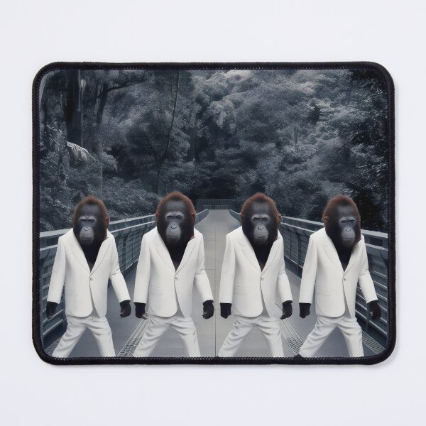 Item preview, Gorillas in suits on the bridge. designed and sold by MyHappyArtShop.