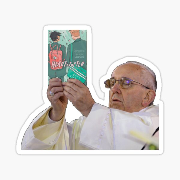 Vista previa del artículo con la obra «El Papa sosteniendo un corazón roto Volumen 1 de Alice Oseman», diseñado y vendido por baranskini.