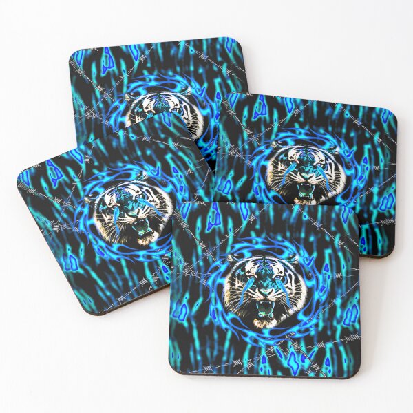Item preview, blue fire tiger designed and sold by JVNS.