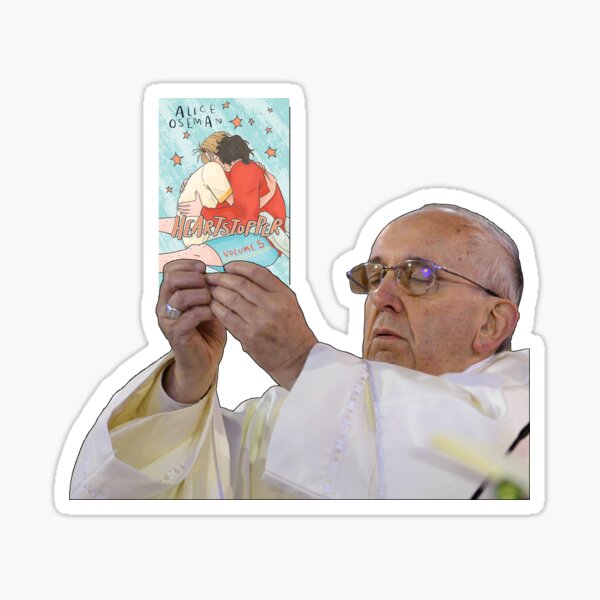Vista previa del artículo con la obra «El Papa sosteniendo un corazón roto Volumen 5 de Alice Oseman», diseñado y vendido por baranskini.