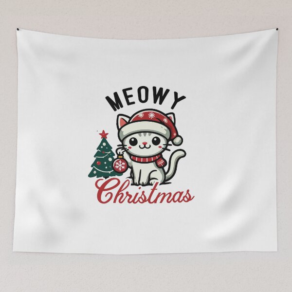 Item preview, Meowy Christmas - Cute Festive Cat Holiday designed and sold by chantastical.