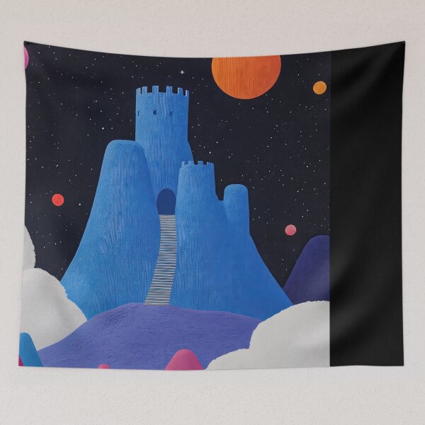 Item preview, Whimsical Castle Under Cosmic Sky with Vibrant Planets and Clouds designed and sold by regnumsaturni.