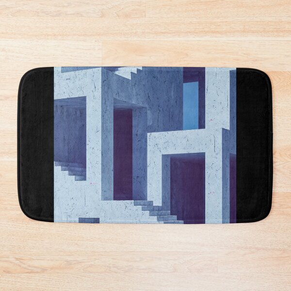 Item preview, Whimsical Abstract Architecture with Endless Blue Stairs designed and sold by regnumsaturni.