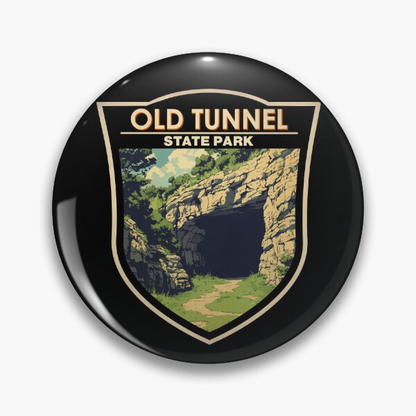 Item preview, Old Tunnel State Park Texas Illustration Travel Art Badge designed and sold by KrisSidDesigns.