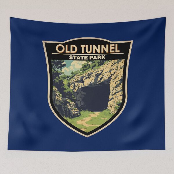 Item preview, Old Tunnel State Park Texas Illustration Travel Art Badge designed and sold by KrisSidDesigns.