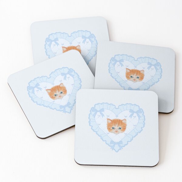 Item preview, Blue Coquette Ginger Cat Heart designed and sold by coquettecat.
