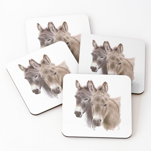 Item preview, two donkeys digital oil painting for charity designed and sold by JayTCee.