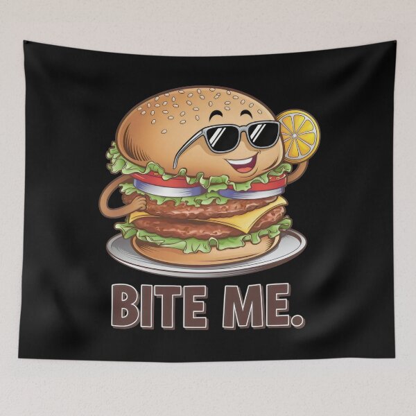 Item preview, Funny burger with attitude - Bite me, food lover. designed and sold by Pastel-Pulse.