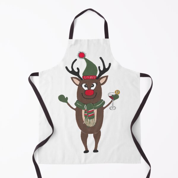Item preview, Festive Red Nose Reindeer Drinking Cocktails designed and sold by Sartoris Art.