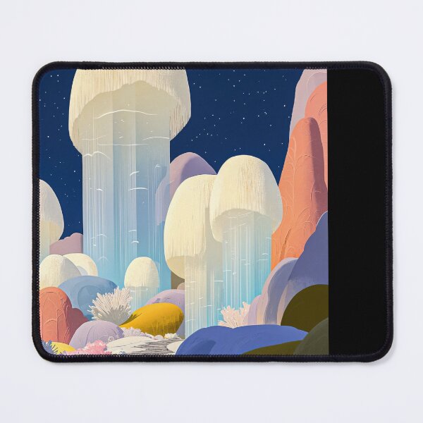 Item preview, Whimsical Dreamscape with Glowing Mushrooms under Starry Night Sky designed and sold by regnumsaturni.