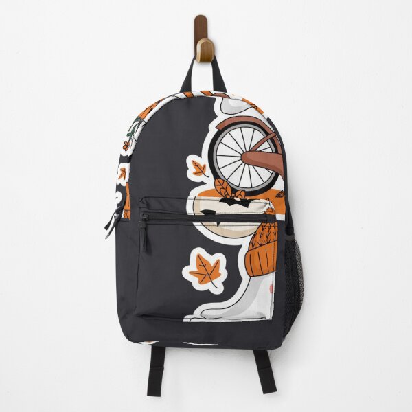 Item preview, cartoonish ghost wearing a knitted orange hat and riding a bicycle (1) designed and sold by khufra1.