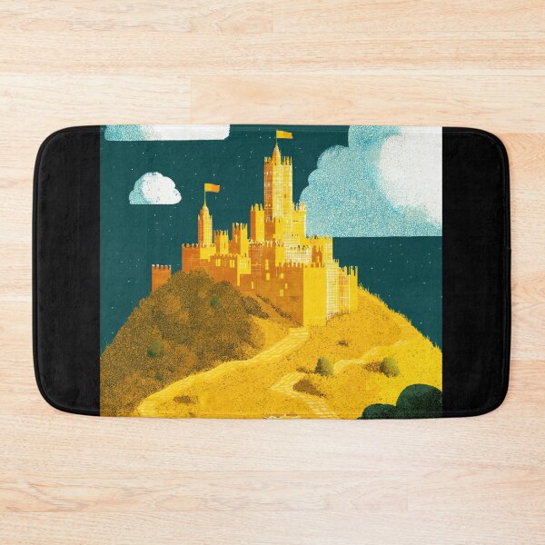 Item preview, Whimsical Castle Under Moonlit Sky with Golden Hills designed and sold by regnumsaturni.