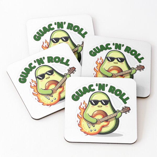 Item preview, Flaming guitar with Avocado designed and sold by JIGUWORLD.