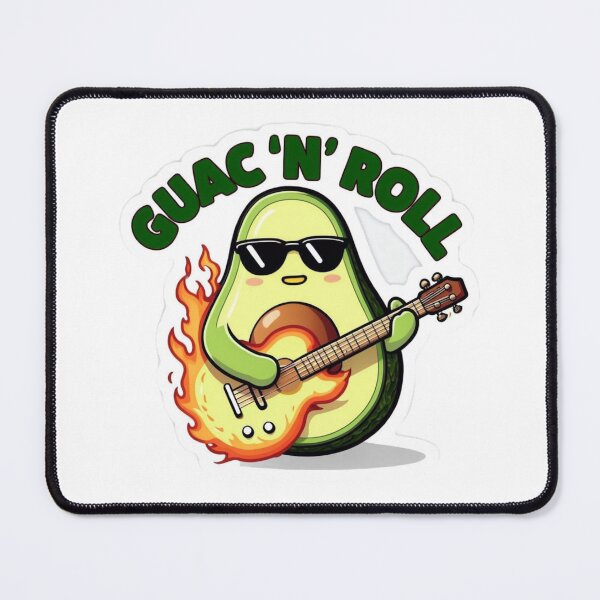 Item preview, Flaming guitar with Avocado designed and sold by JIGUWORLD.