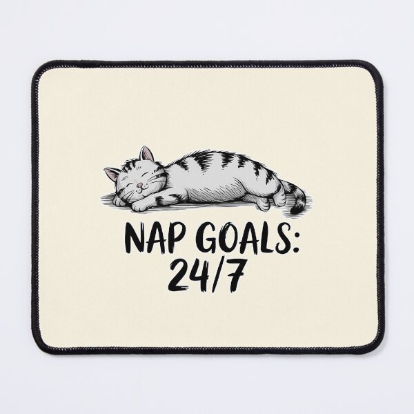 Item preview, Nap Goals 24/7 Cute Sleeping Cat Illustration designed and sold by Dream-Fab.