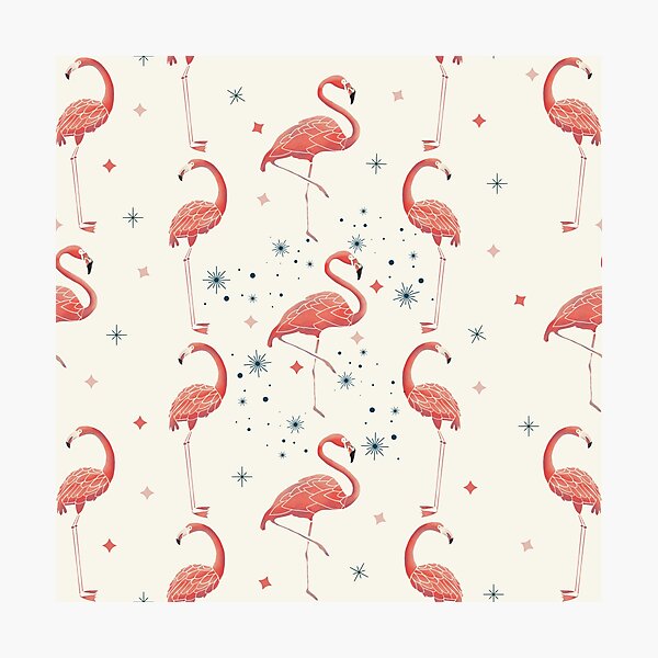 Item preview, MidCentury Modern Palm Springs Desert Collection | Flamingos & Stars Pattern designed and sold by Old Urban Farmhouse Design Studio.